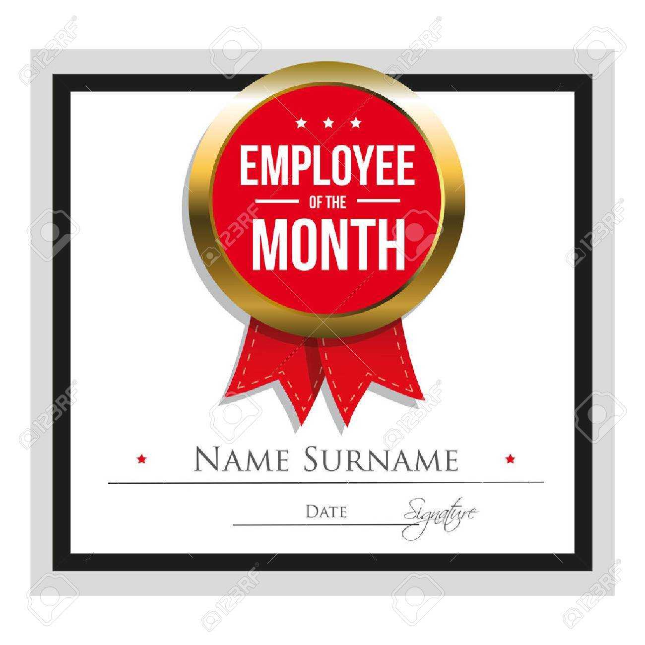 Employee Of The Month Certificate Template Pertaining To Employee Of The Month Certificate Template