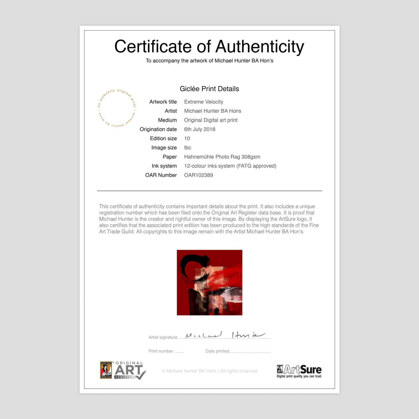Extreme Velocity Pertaining To Photography Certificate Of Authenticity Template