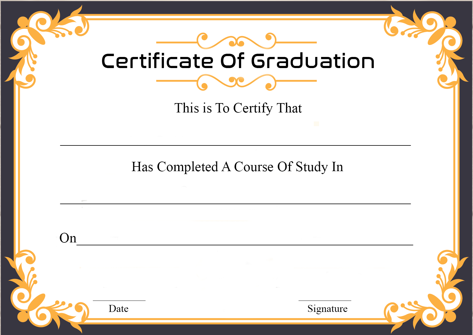 🥰free Certificate Template Of Graduation Download🥰 Within Certificate Templates For School