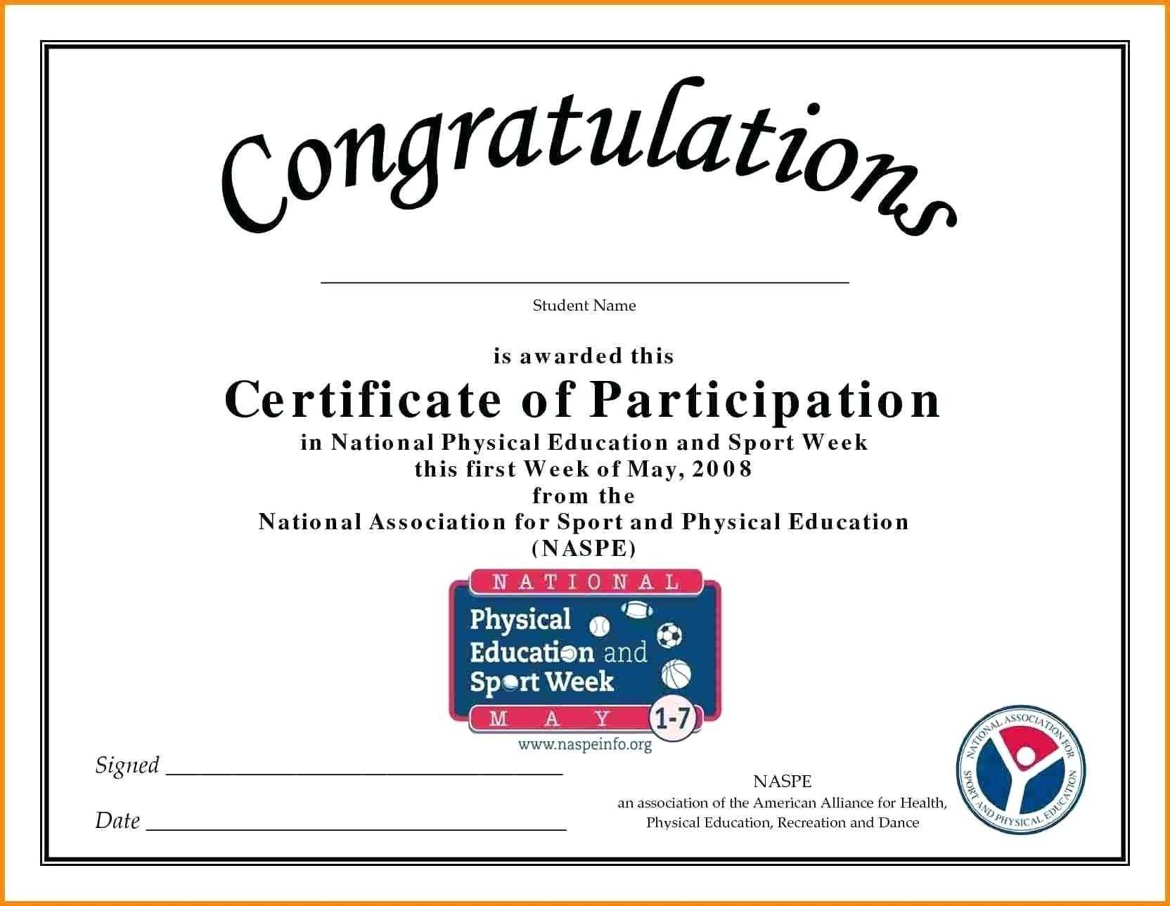 🥰free Printable Certificate Of Participation Templates (Cop)🥰 With Sample Certificate Of Participation Template