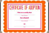 🥰free Printable Sample Certificate Of Adoption Template🥰 in Toy Adoption Certificate Template