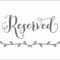 F60 Reserved Table Sign Template | Wiring Resources For Reserved Cards For Tables Templates