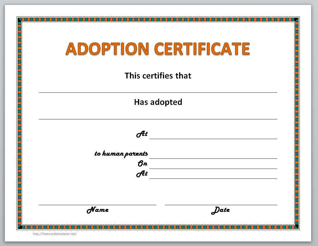 Fake Adoption Papers – Milbe.refinedtraveler.co In Toy Adoption Certificate Template