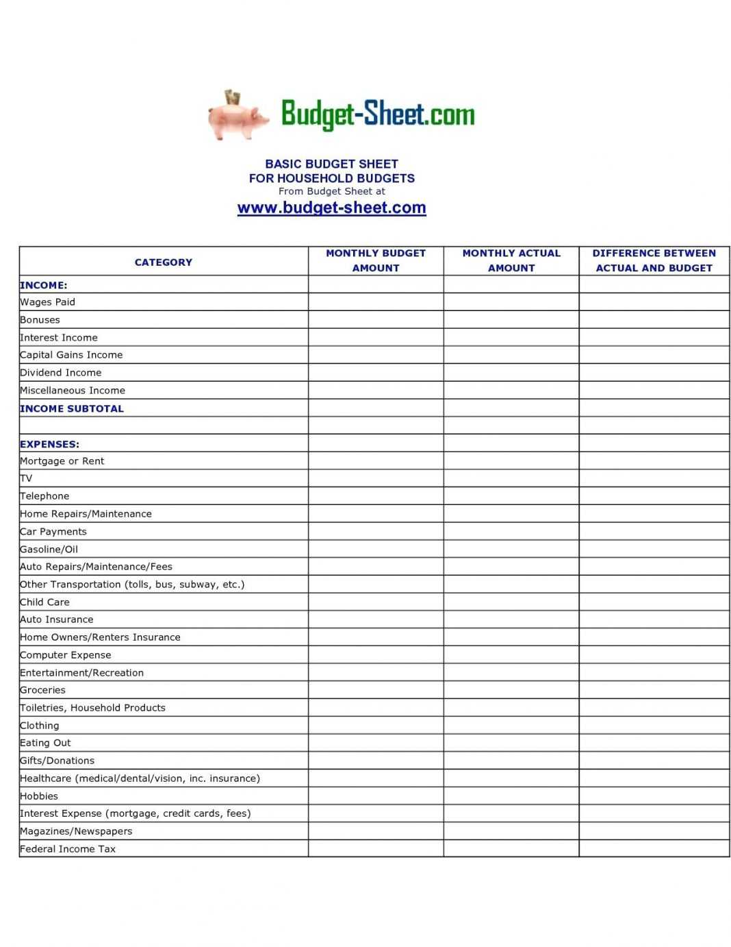 Family Budget Google Doc Template Docs Financial Spreadsheet With Usmc Meal Card Template