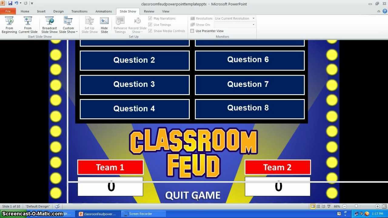 Family Feud Powerpoint Template – Youtube Regarding Quiz Show Template Powerpoint