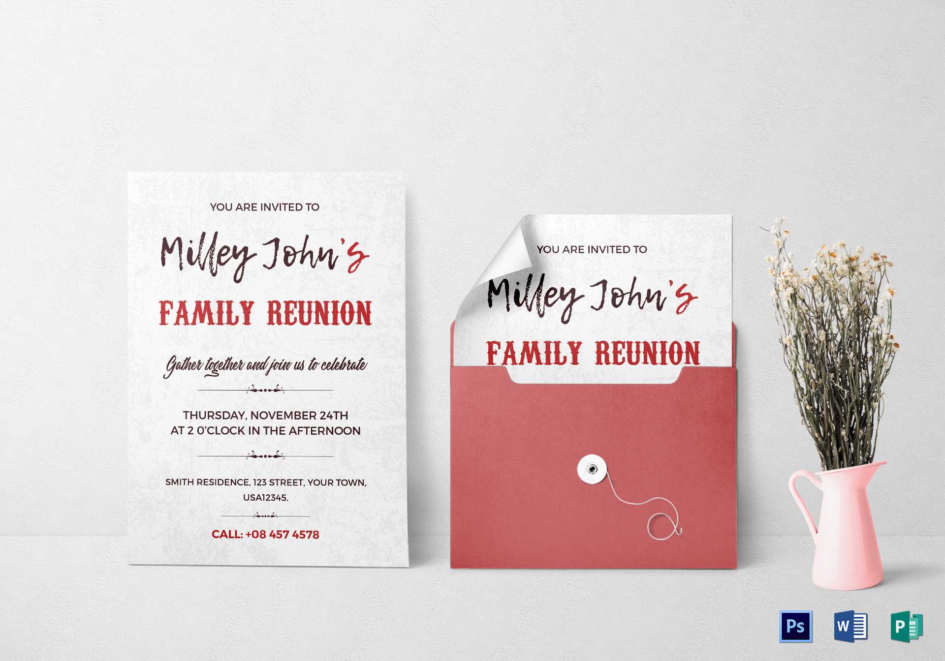 Family Reunion Invitation Card Template In Reunion Invitation Card Templates
