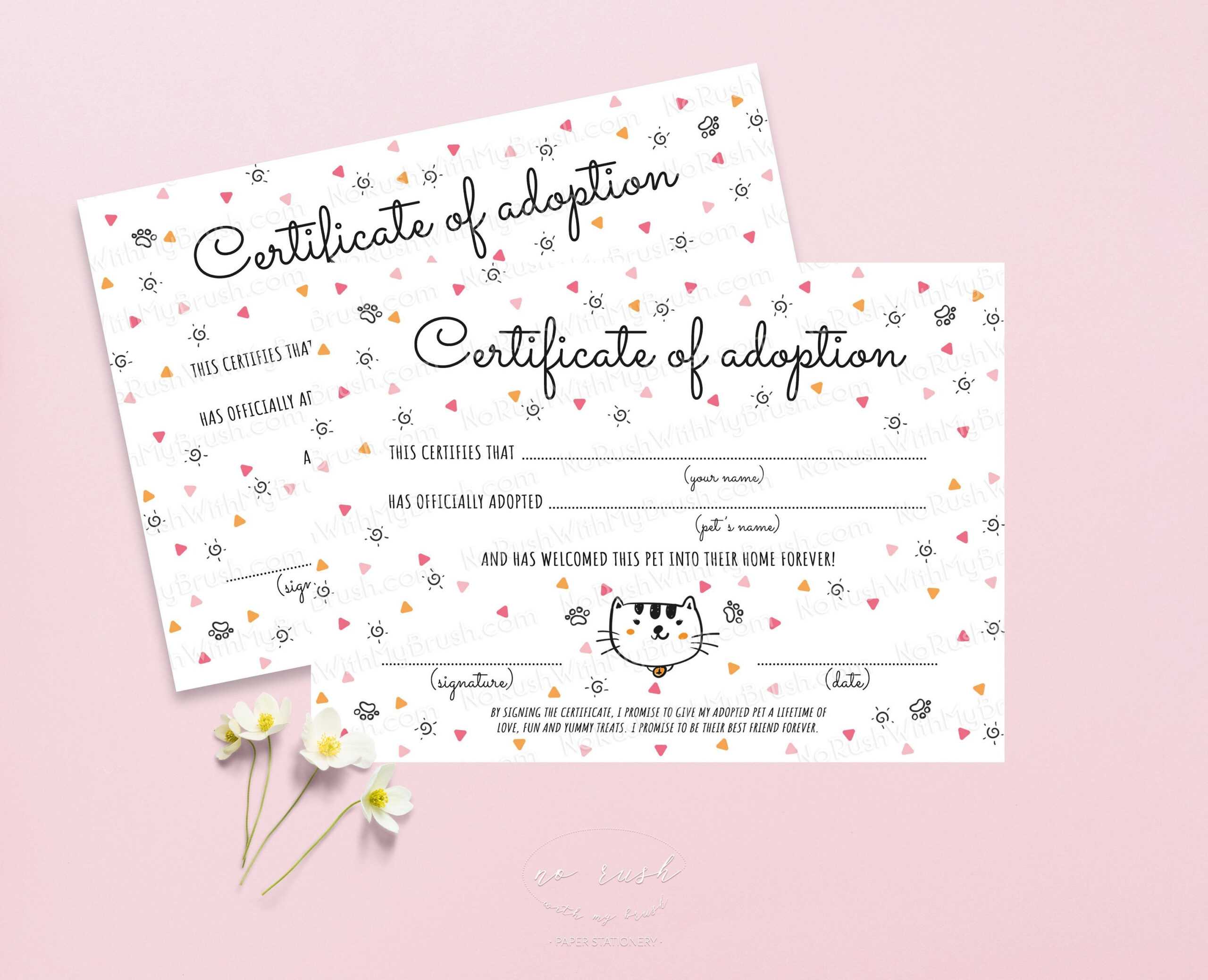 Fan Printable Adoption Certificate | Chavez Blog Intended For Toy Adoption Certificate Template