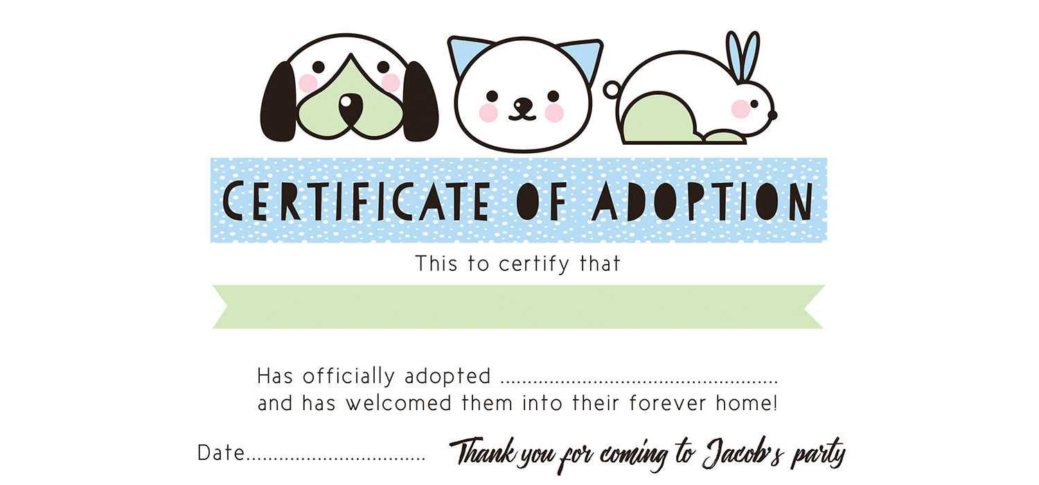 Fan Printable Adoption Certificate | Chavez Blog Throughout Pet Adoption Certificate Template