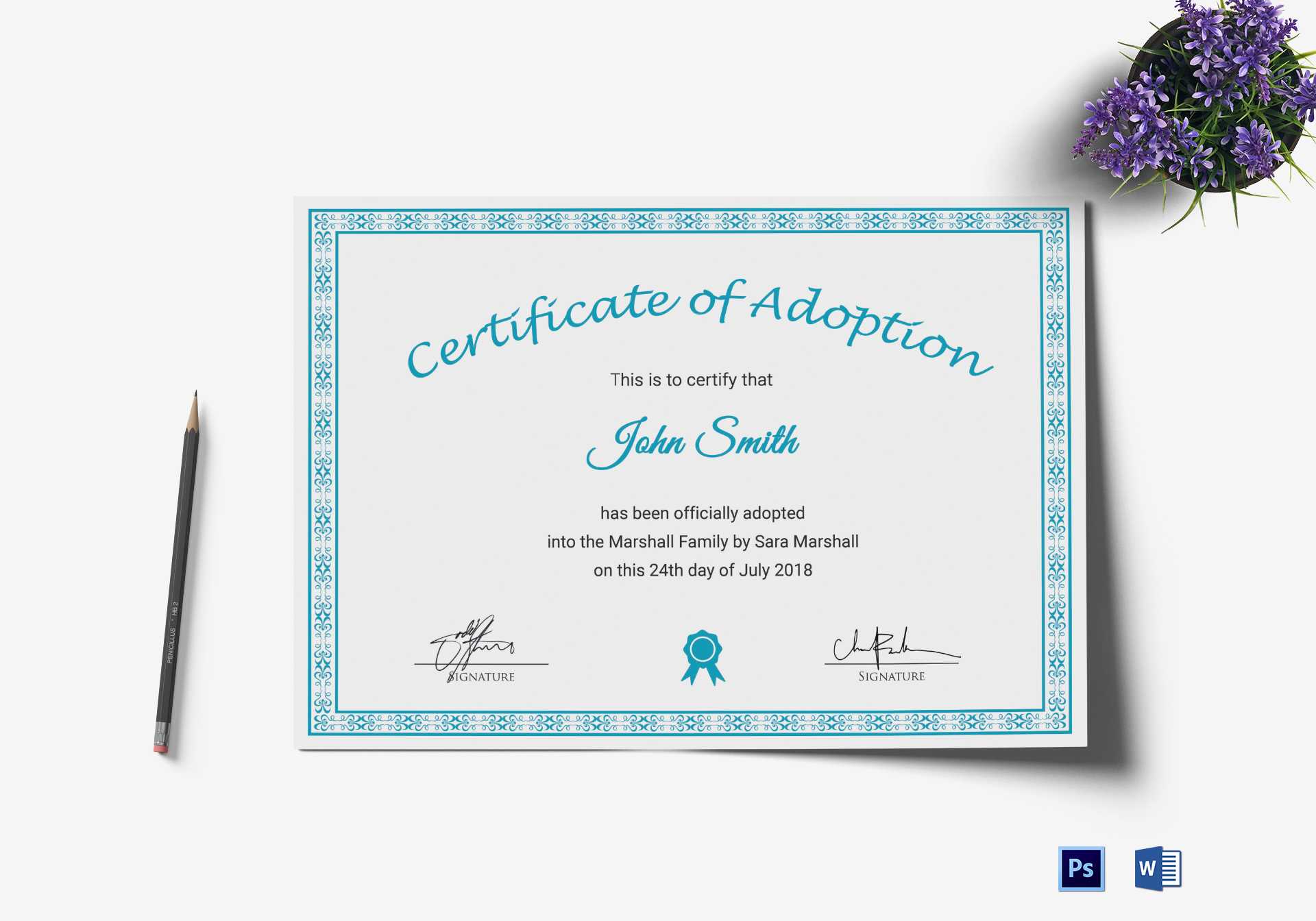Fan Printable Adoption Certificate | Graham Website For Child Adoption Certificate Template