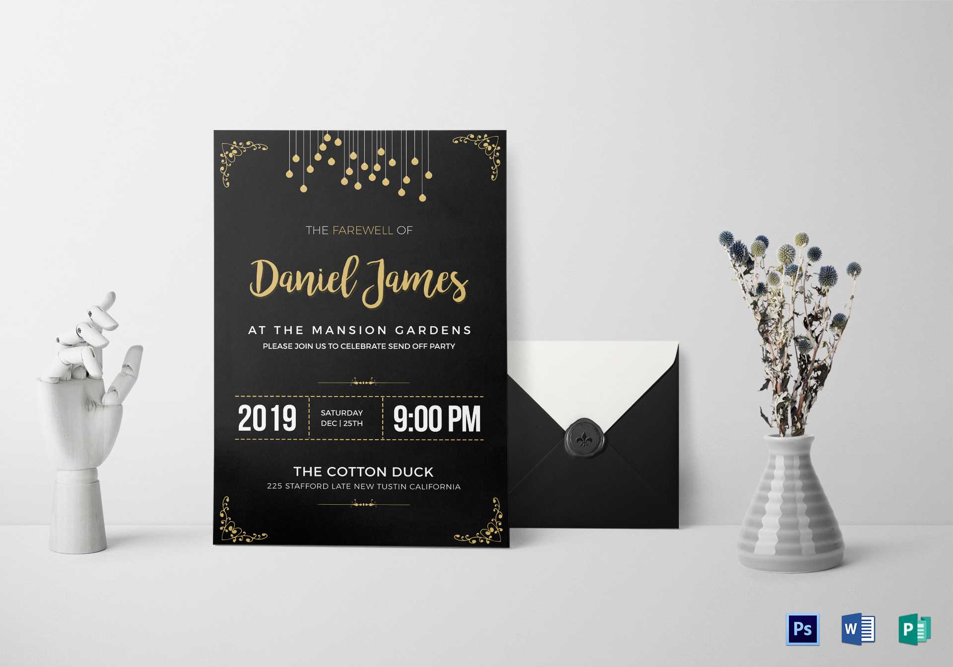 Farewell Invitation Card Template Inside Farewell Invitation Card Template