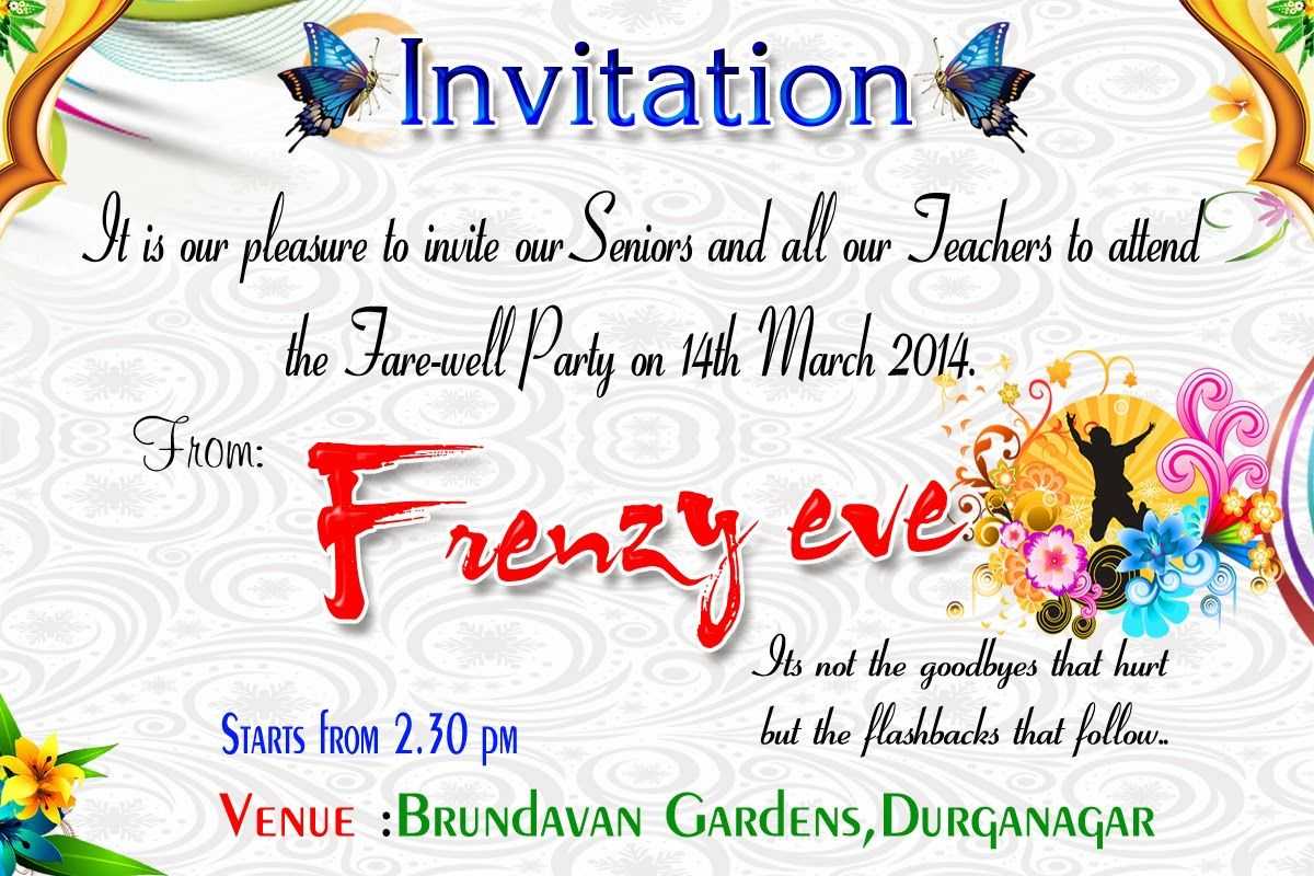 Farewell Invitation Cards Designs Regarding Farewell Invitation Card Template