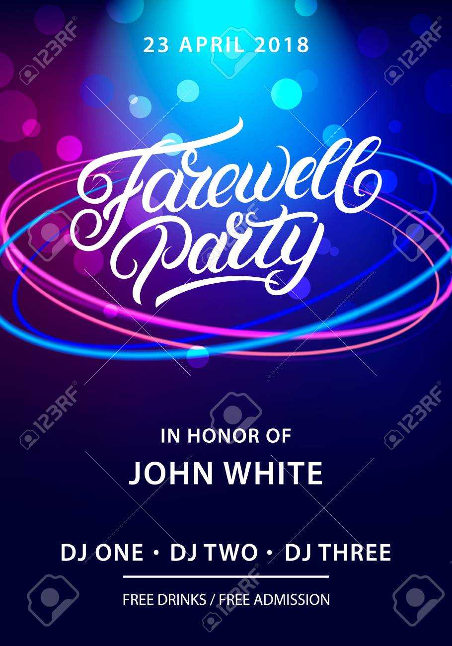 Farewell Party Hand Written Lettering. Invitation Card, Poster,.. For Farewell Invitation Card Template