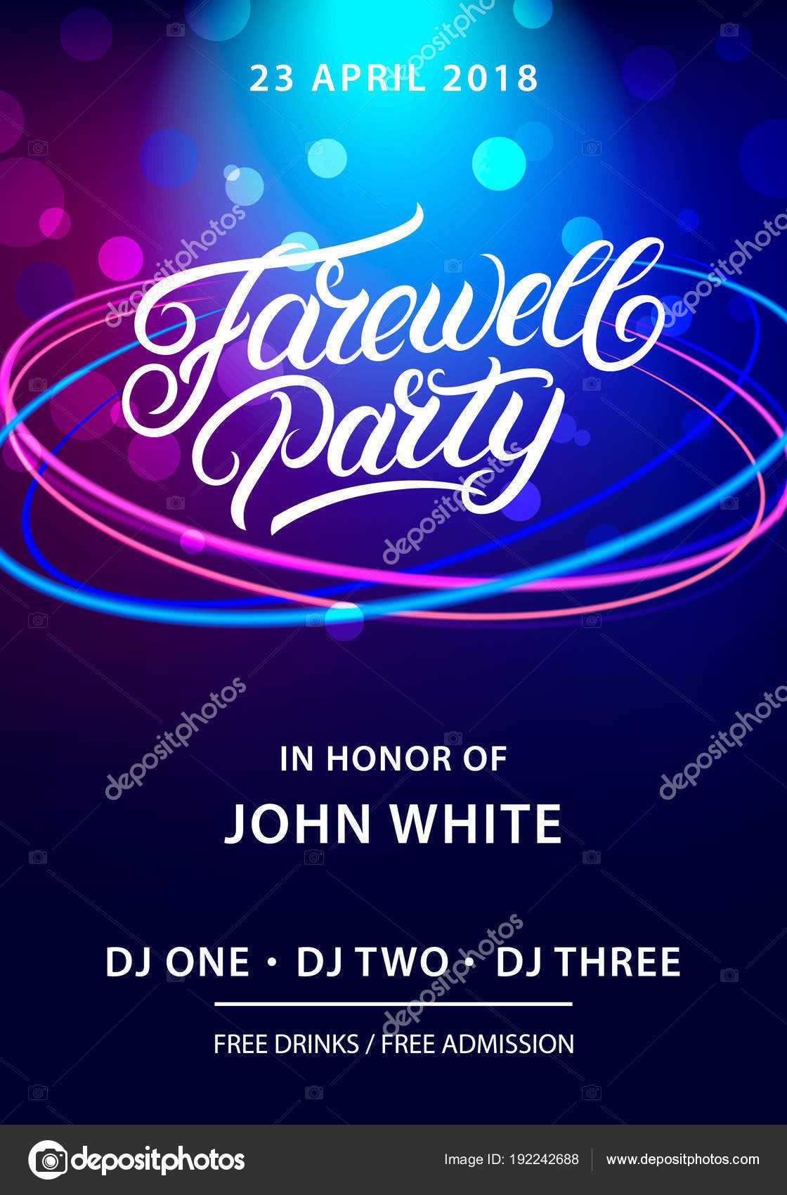 Farewell Party Hand Written Lettering. — Stock Vector For Farewell Invitation Card Template