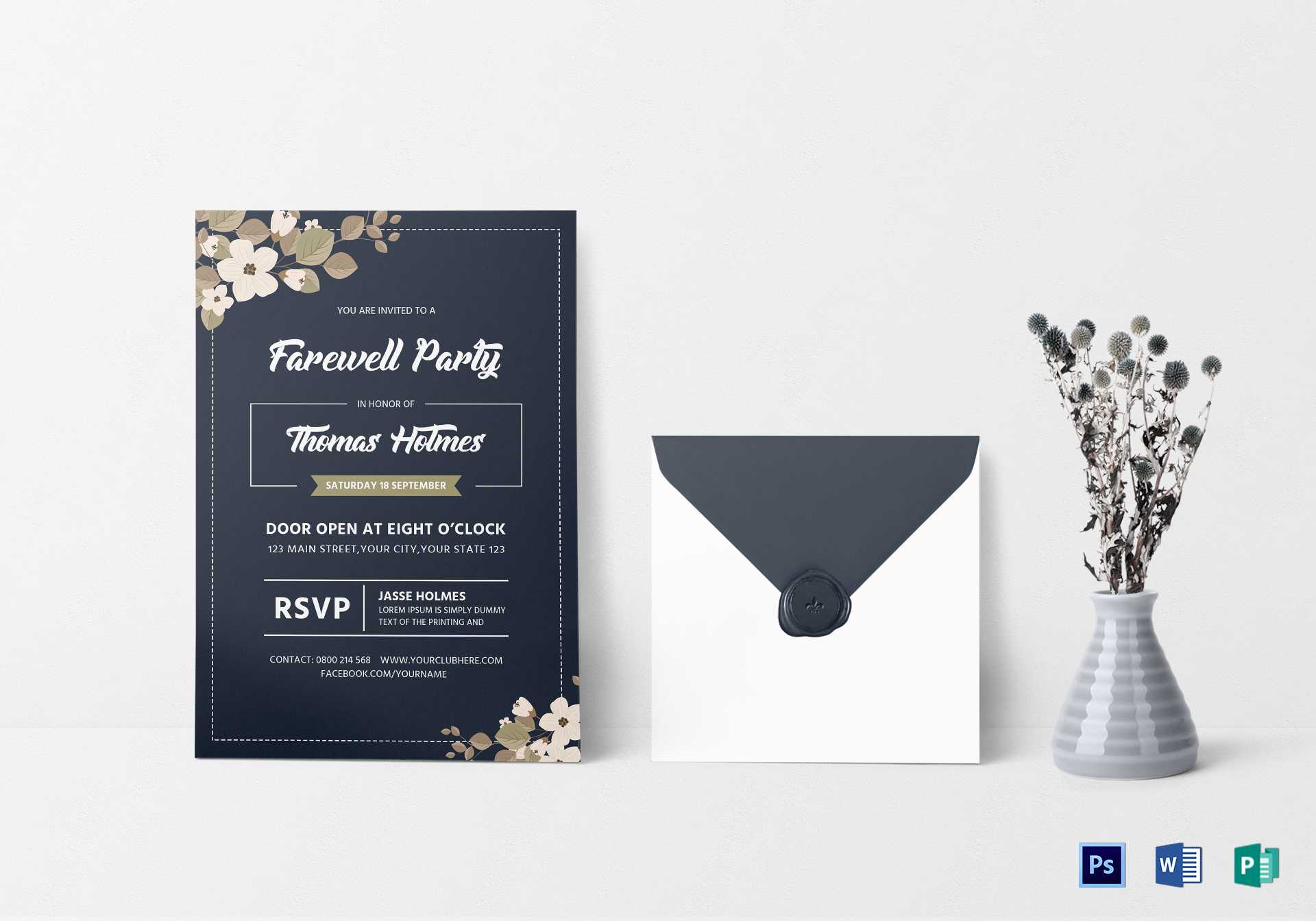Farewell Party Invitation Card Template With Regard To Farewell Card Template Word