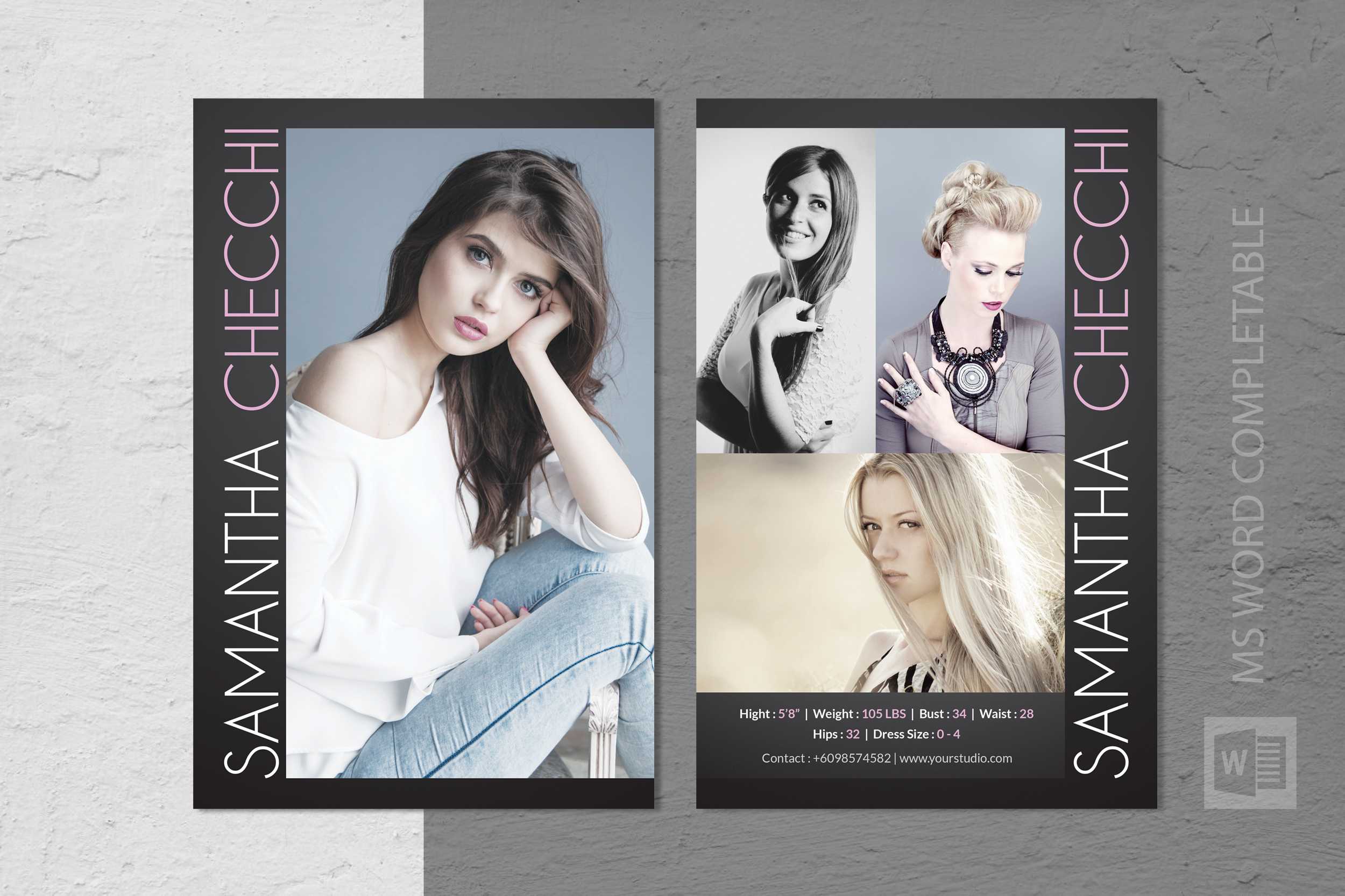 Fashion Modeling Comp Card Template With Regard To Zed Card Template
