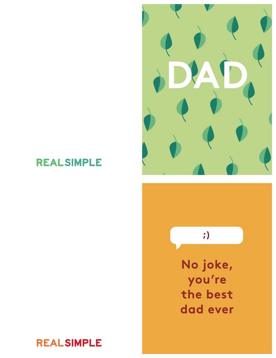 Father's Day Printable Cards | Real Simple In Fathers Day Card Template