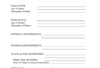 Fillable Birth Certificate Template For Translation - Fill pertaining to Birth Certificate Translation Template