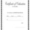 Fillable Online Printable Certificate Of Ordination With regarding Free Ordination Certificate Template