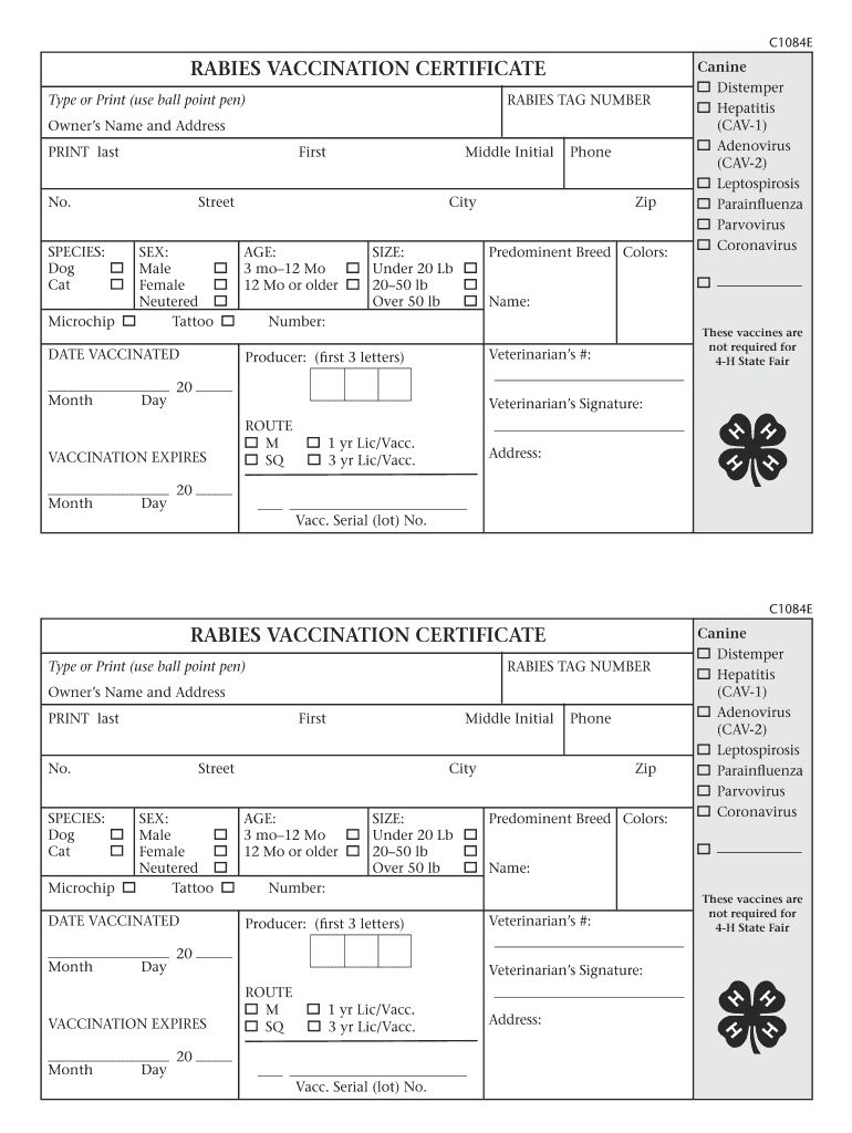 Fillable Rabies Vaccination Certificate – Fill Online Pertaining To Rabies Vaccine Certificate Template