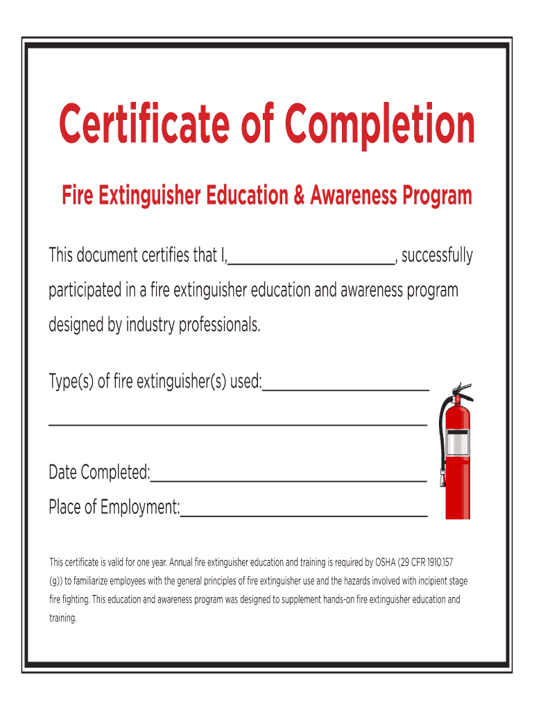 Fire Extinguisher Certificate Template - Fill Online Throughout Fire Extinguisher Certificate Template