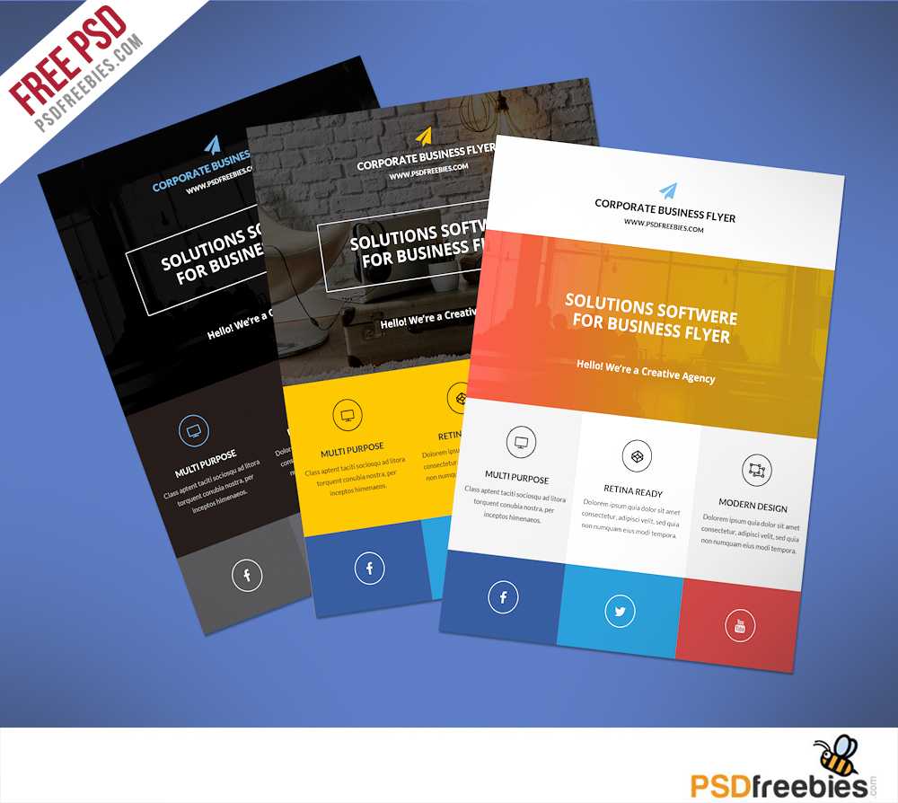 Flat Clean Corporate Business Flyer Free Psd | Psdfreebies With Regard To Commercial Cleaning Brochure Templates