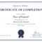 Formal Completion Certificate Template For Certificate Of Completion Word Template