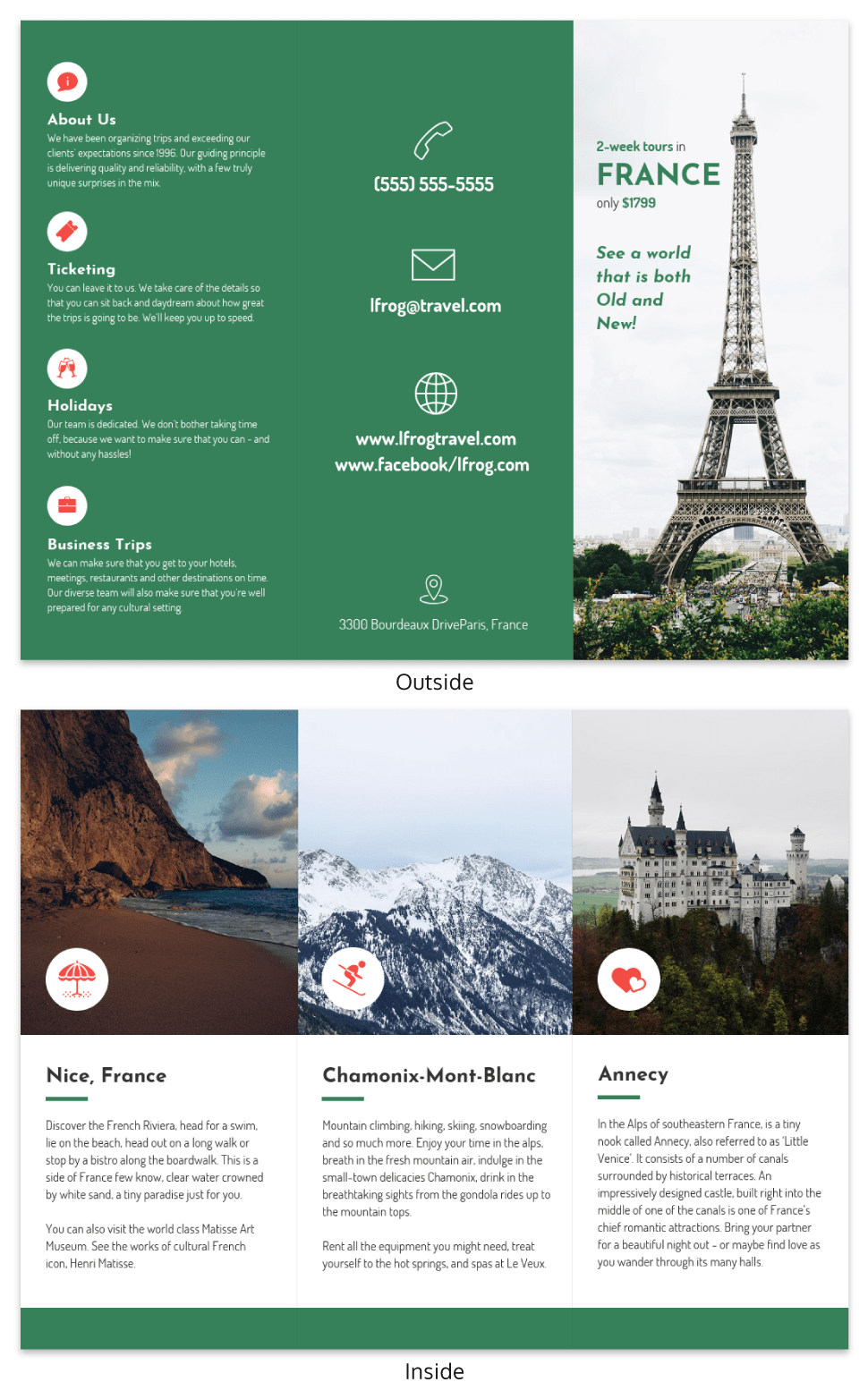 France Tri Fold Travel Brochure Regarding Travel Brochure Template For Students