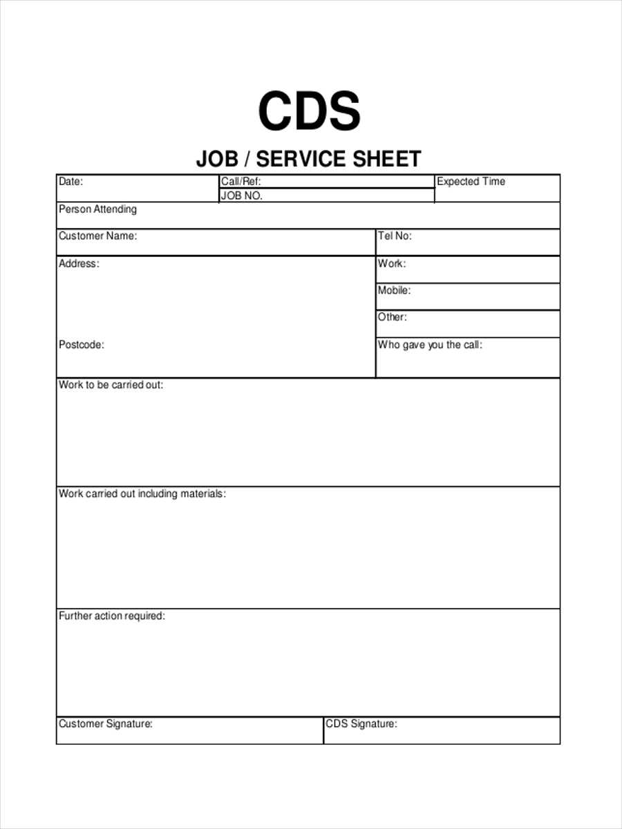 Free 10+ Job Sheet Examples & Samples In Google Docs In Mechanic Job Card Template