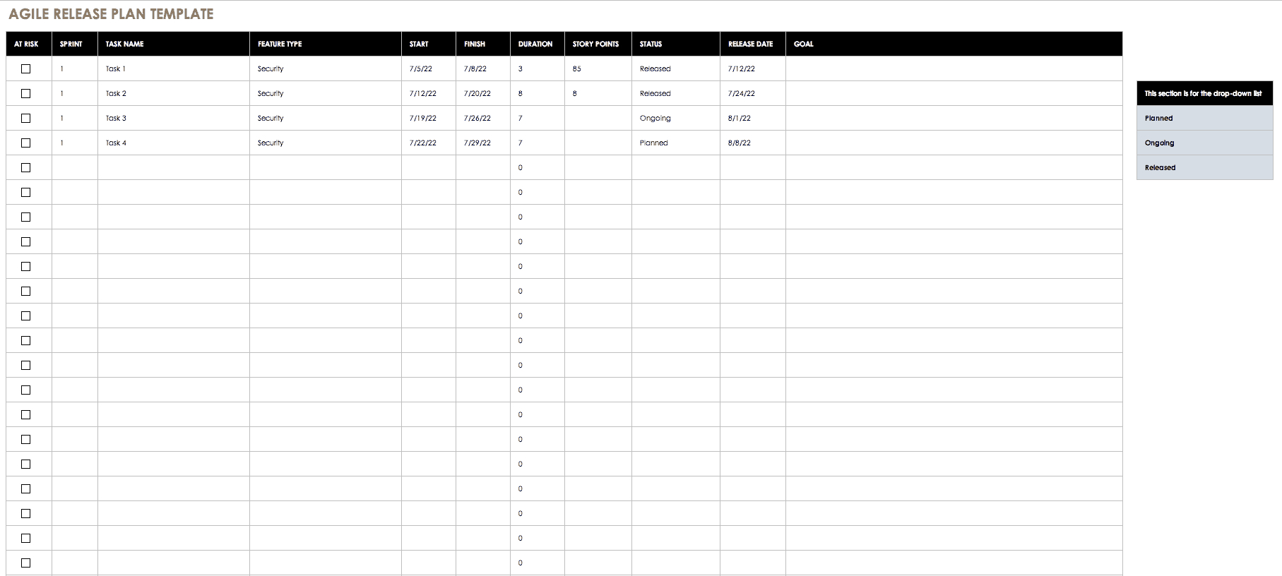 Free Agile Project Management Templates In Excel With Regard To Agile Story Card Template