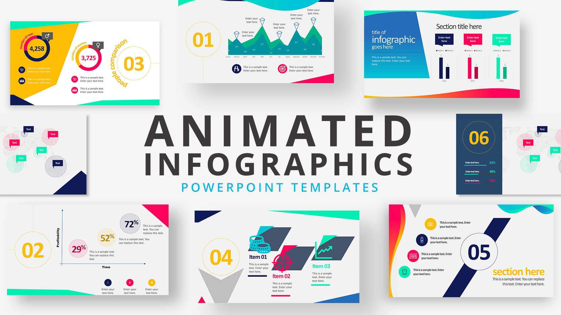 Free Animated Editable Professional Infographics Powerpoint Template Regarding Powerpoint Animation Templates Free Download