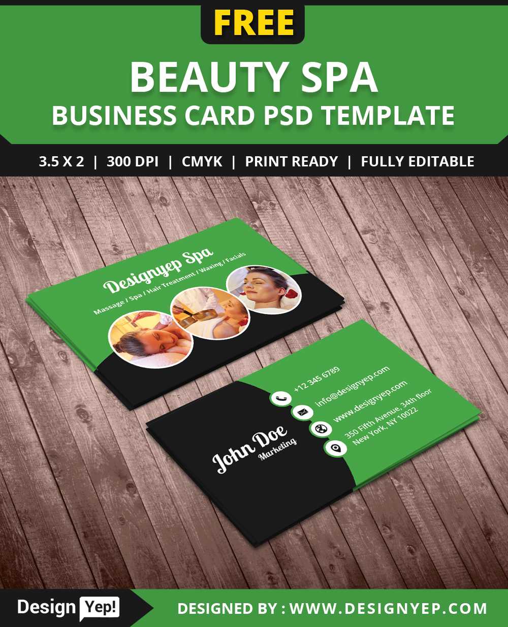 Free Beauty Spa Business Card Psd Template – Designyep With Regard To Massage Therapy Business Card Templates