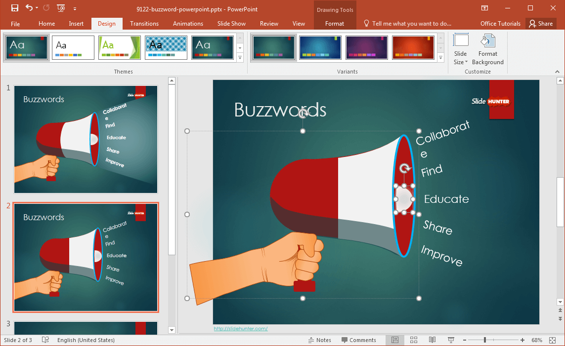 Free Buzzword Powerpoint Template Intended For Change Template In Powerpoint