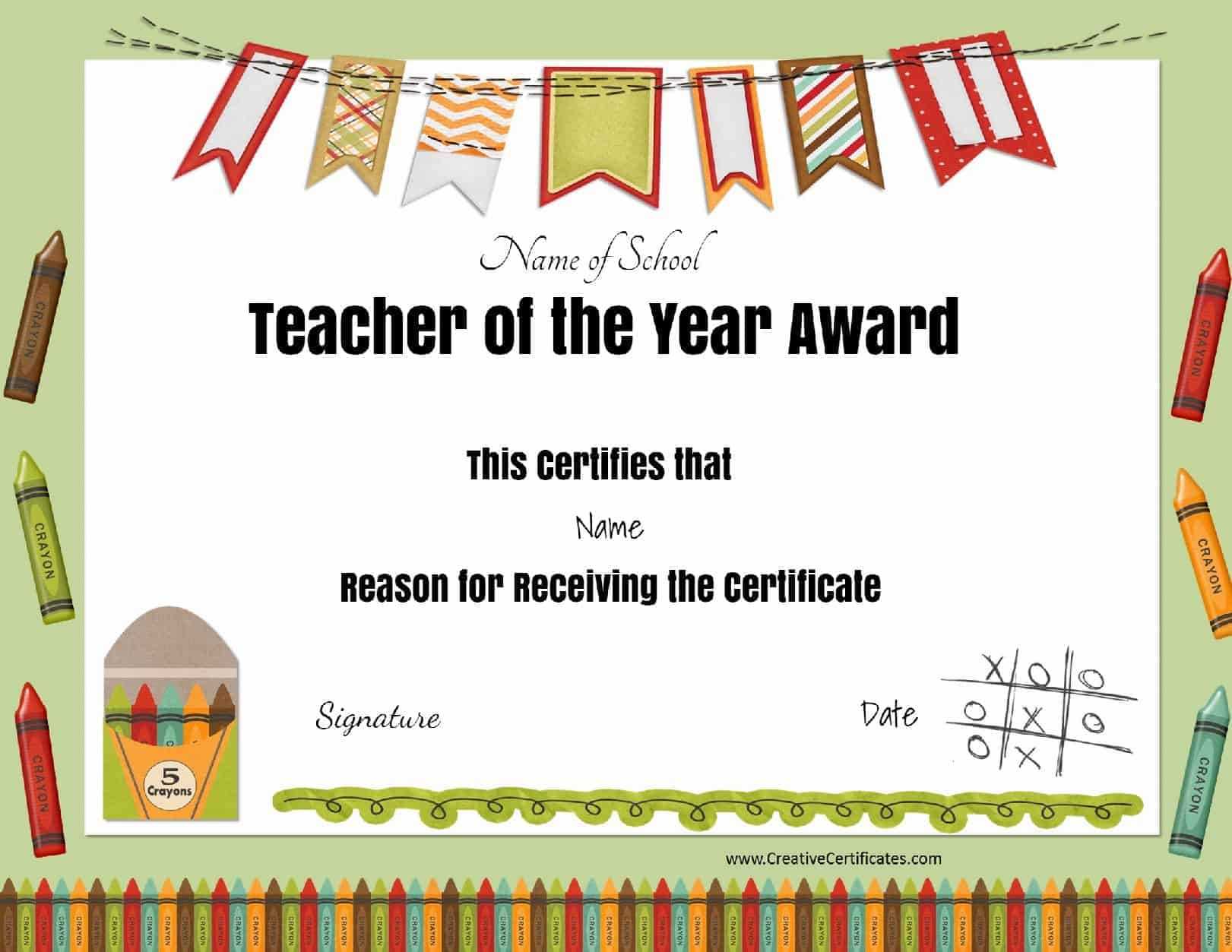 Free Certificate Of Appreciation For Teachers | Customize Online Intended For Teacher Of The Month Certificate Template