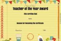 Free Certificate Of Appreciation For Teachers | Customize Online with Teacher Of The Month Certificate Template