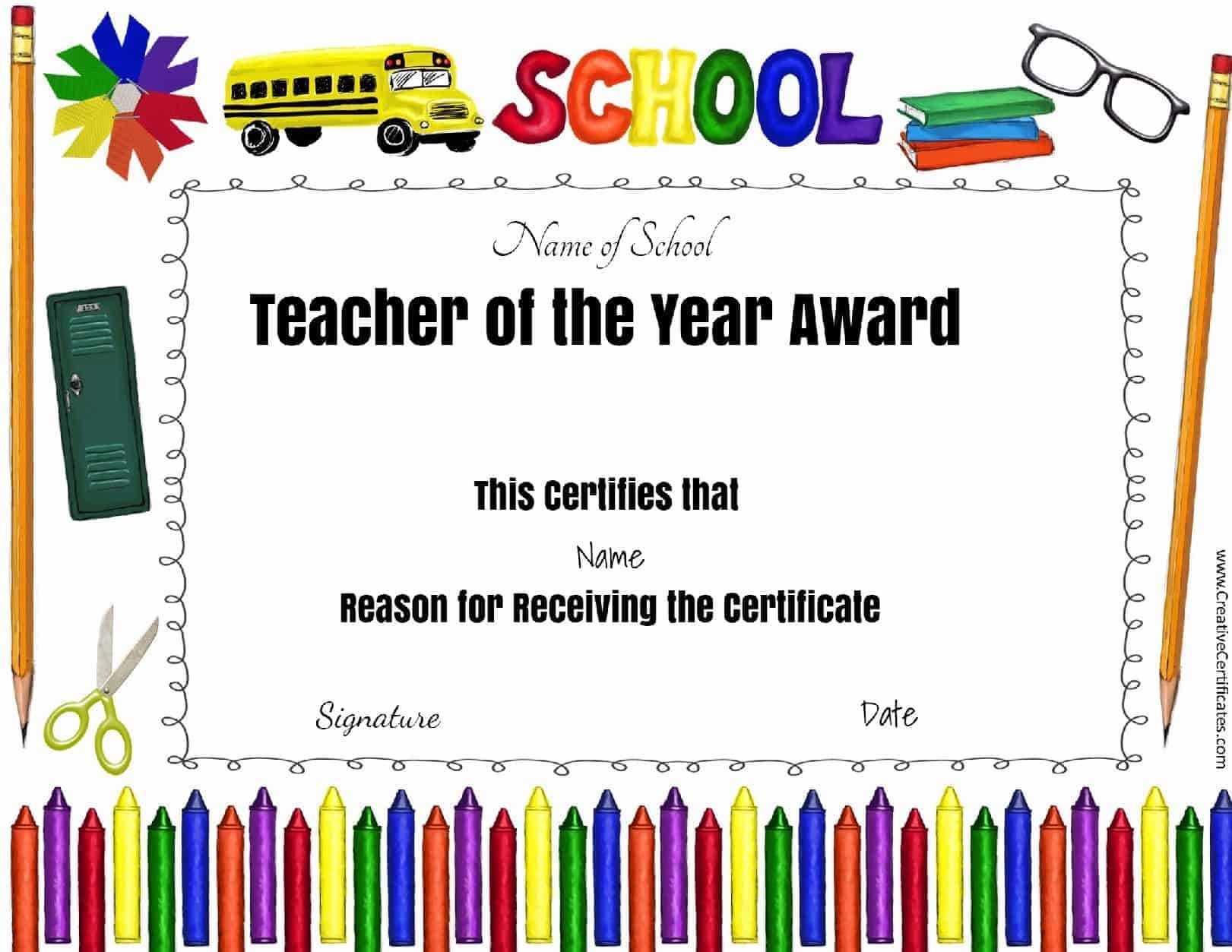 Free Certificate Of Appreciation For Teachers | Customize Online Within Superlative Certificate Template