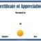 Free Certificate Of Appreciation Template | Customize Online Regarding Certificates Of Appreciation Template