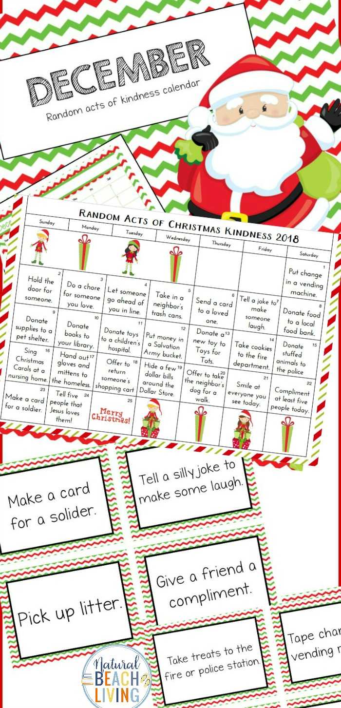 Free Christmas Calendar & Random Acts Of Kindness Ideas With Random Acts Of Kindness Cards Templates