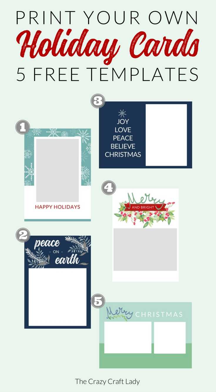 Free Christmas Card Templates – The Crazy Craft Lady With Template For Cards To Print Free