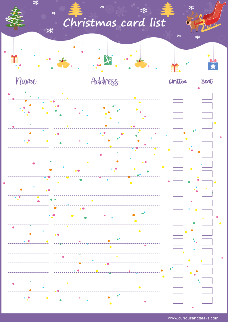 Free Christmas List Templates + An Excel Version – Curious With Regard To Christmas Card List Template