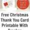 Free Christmas Thank You Card Printable With Tracker Within Christmas Thank You Card Templates Free