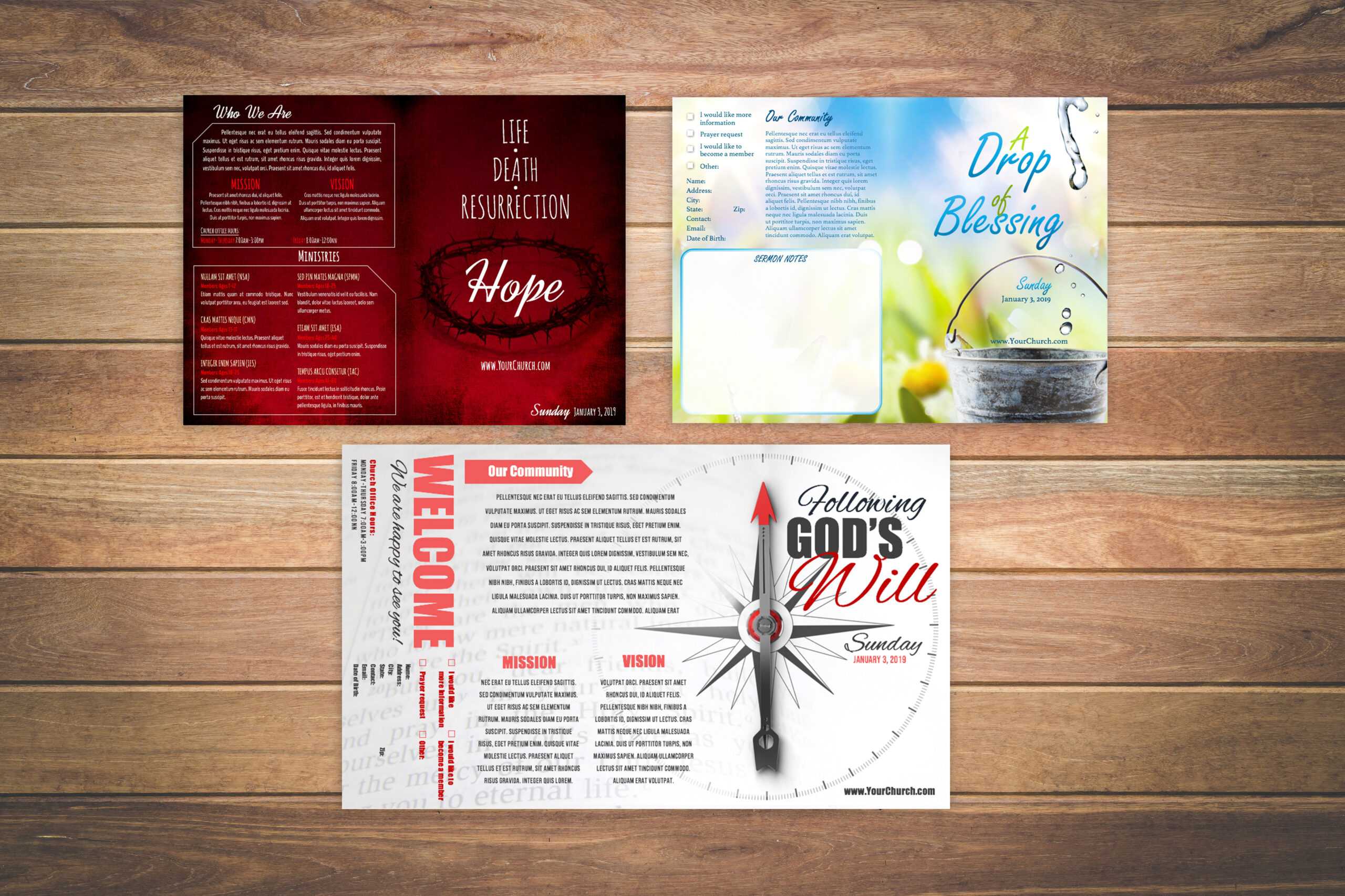 Free Church Bulletin Templates - Customize In Microsoft Word Inside Free Church Brochure Templates For Microsoft Word