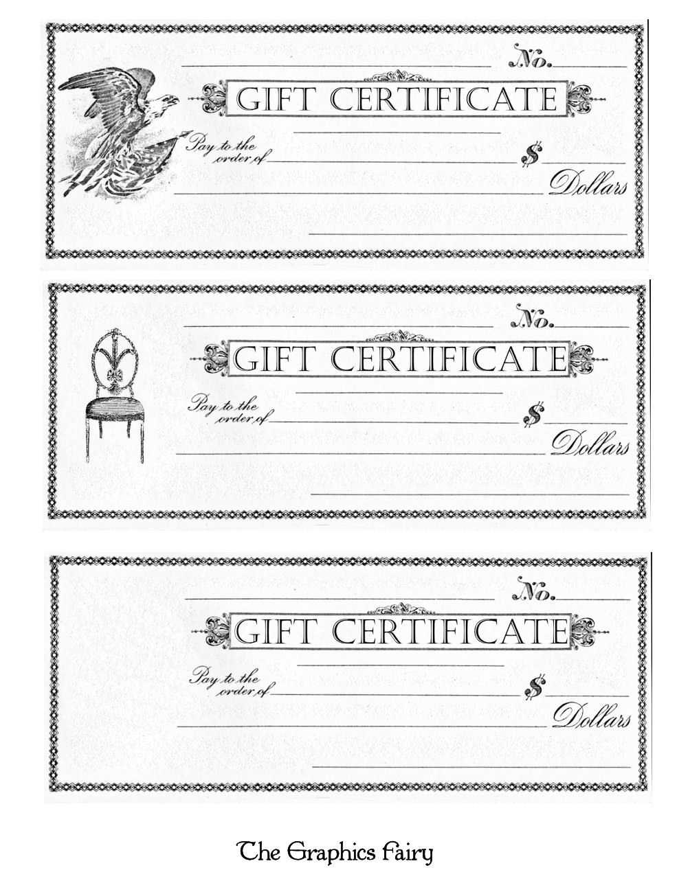 Free Clipart Gift Certificate Pertaining To Black And White Gift Certificate Template Free