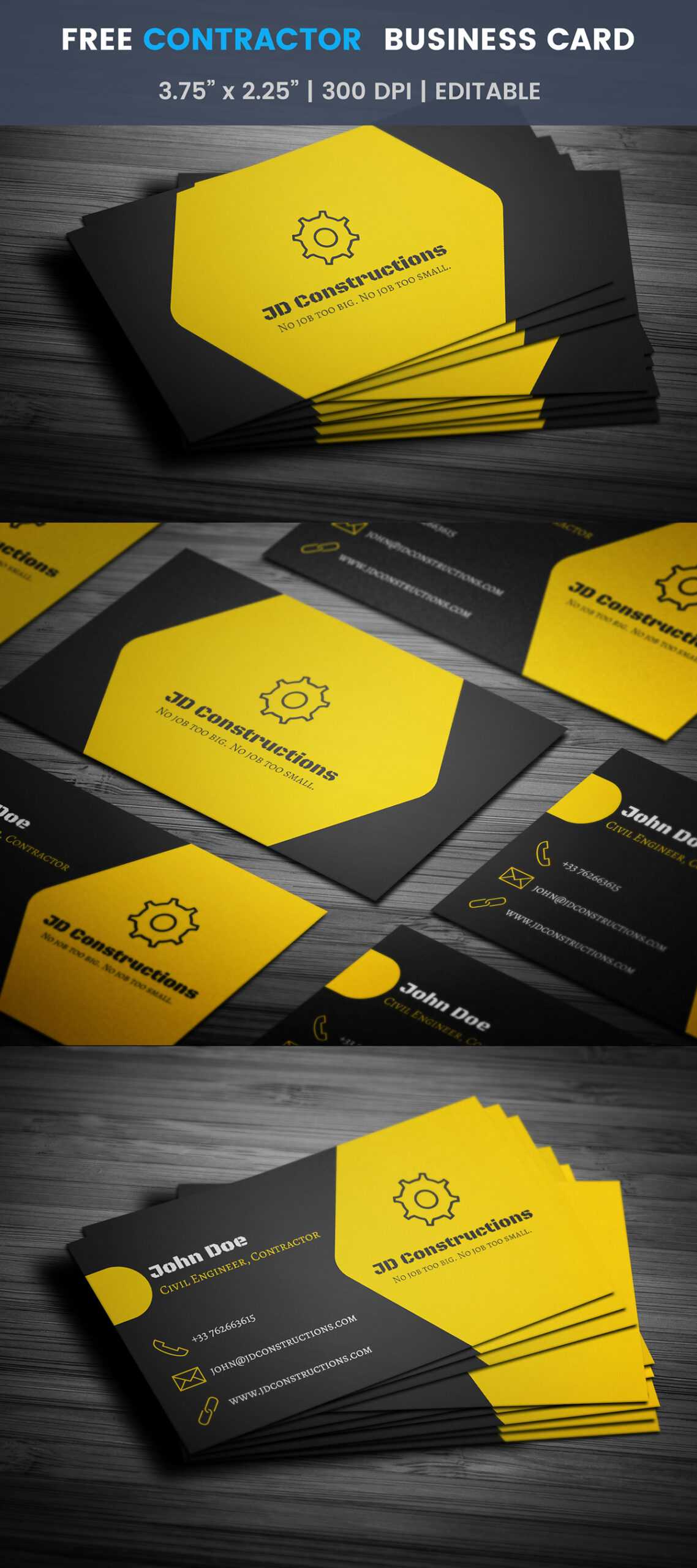 Free Construction Business Card Template On Student Show In Construction Business Card Templates Download Free