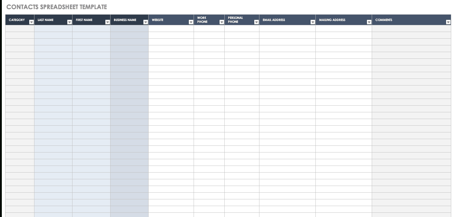 Free Contact List Templates | Smartsheet Pertaining To Emergency Contact Card Template