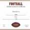 Free Custom Football Certificates For Football Certificate Template
