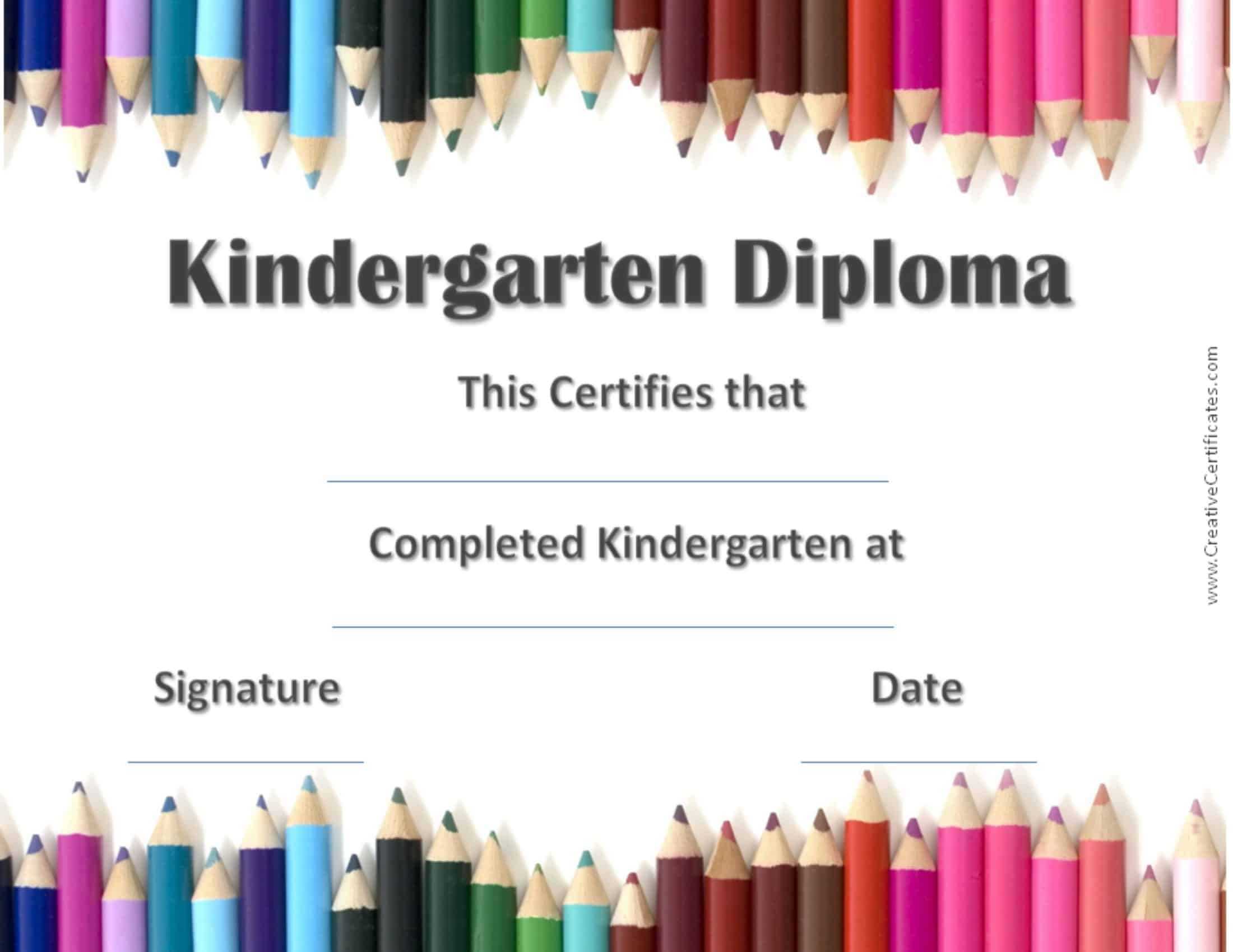 Free Custom Kindergarten Graduation Certificates For Preschool Graduation Certificate Template Free