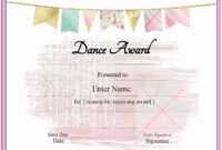 Free Dance Certificate Template - Customizable And Printable with regard to Dance Certificate Template