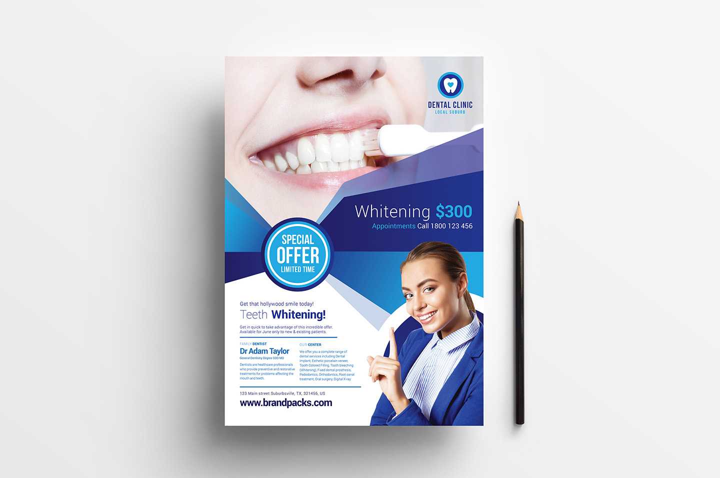 Free Dental Clinic Poster Template – Psd, Ai & Vector For Medical Office Brochure Templates
