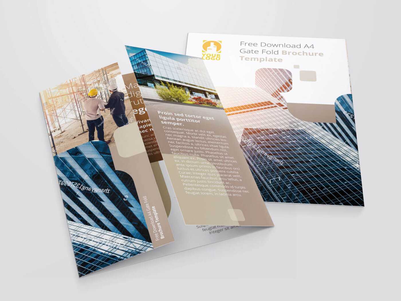 Free Download A4 Gate Fold Brochure Template | Vectogravic Intended For Gate Fold Brochure Template