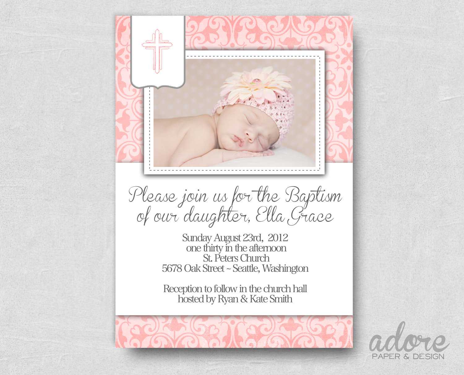 Free Download Baptism Invitation Intended For Free Christening Invitation Cards Templates